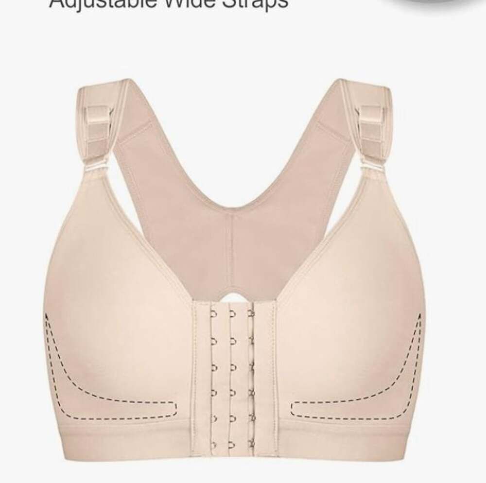 BRABIC Women Post-Surgical Bra Front Closure Adjustable Wide Straps Wirefree Com